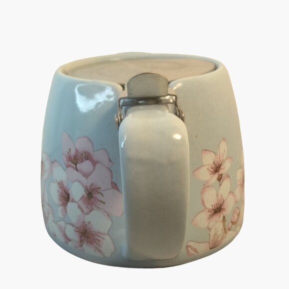 Alfred Ceramic Stainless Steel Teapot Blue Cherry Blossom 20 oz - Picture 4 of 10